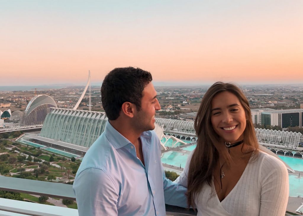 rooftop dinner view Valencia